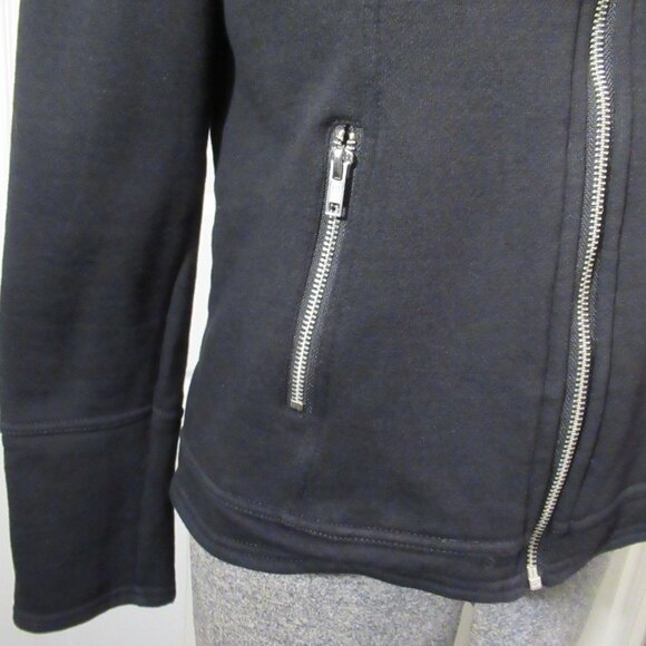 Style & Co Knit Motorcycle Moto Jacket Black, Long Sleeve Zippers Soft, Small - Picture 6 of 15